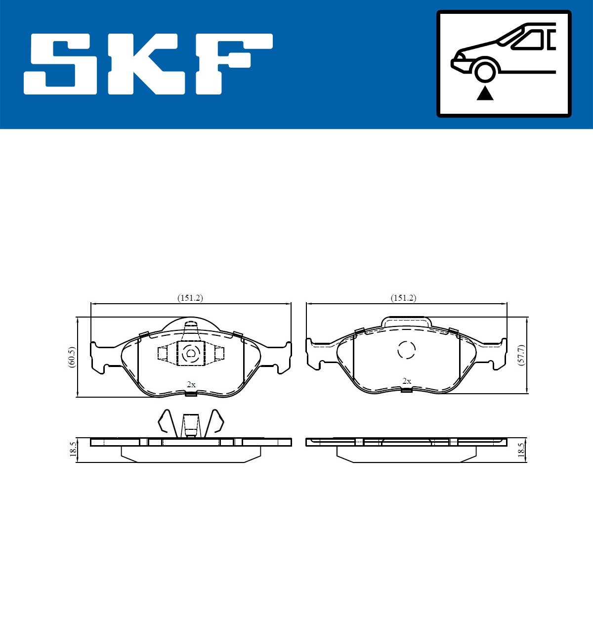 Set placute frana,frana disc VKBP 80125 SKF